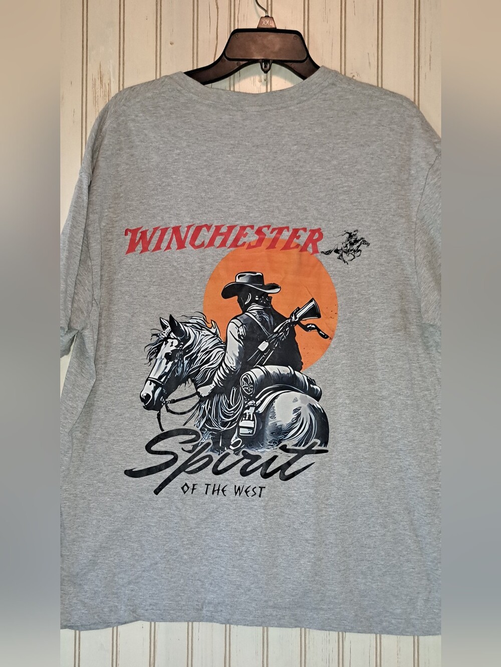 Men's Winchester T-Shirt Gray Spirit Of The West Cowboy Top American Legend XL